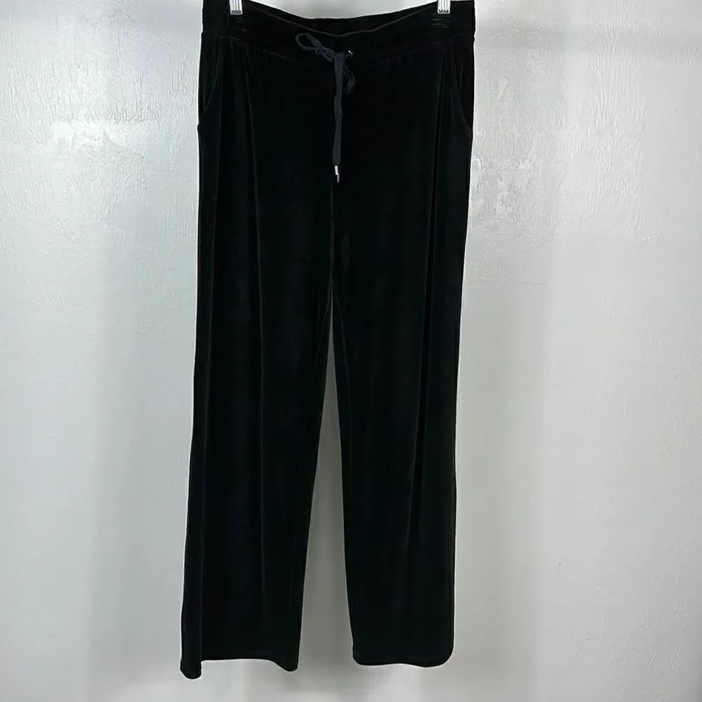 Talbots Black Cotton Blend High Rise Pull On Straight Leg Pants Size MP